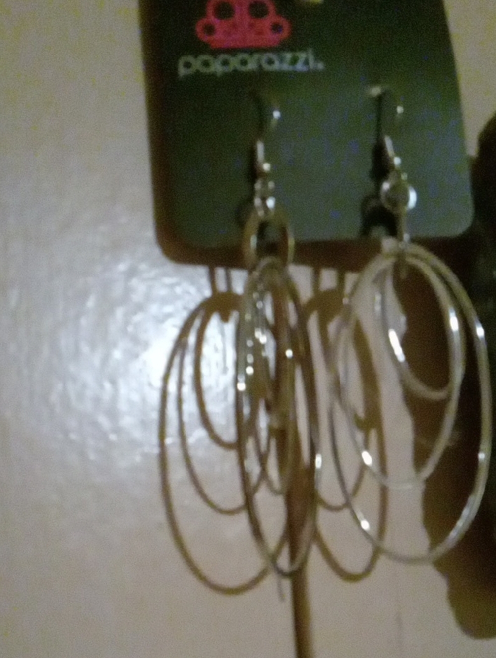 Paparazzi Shimmer Surge Silver Multi-Hoop Dangle Earrings